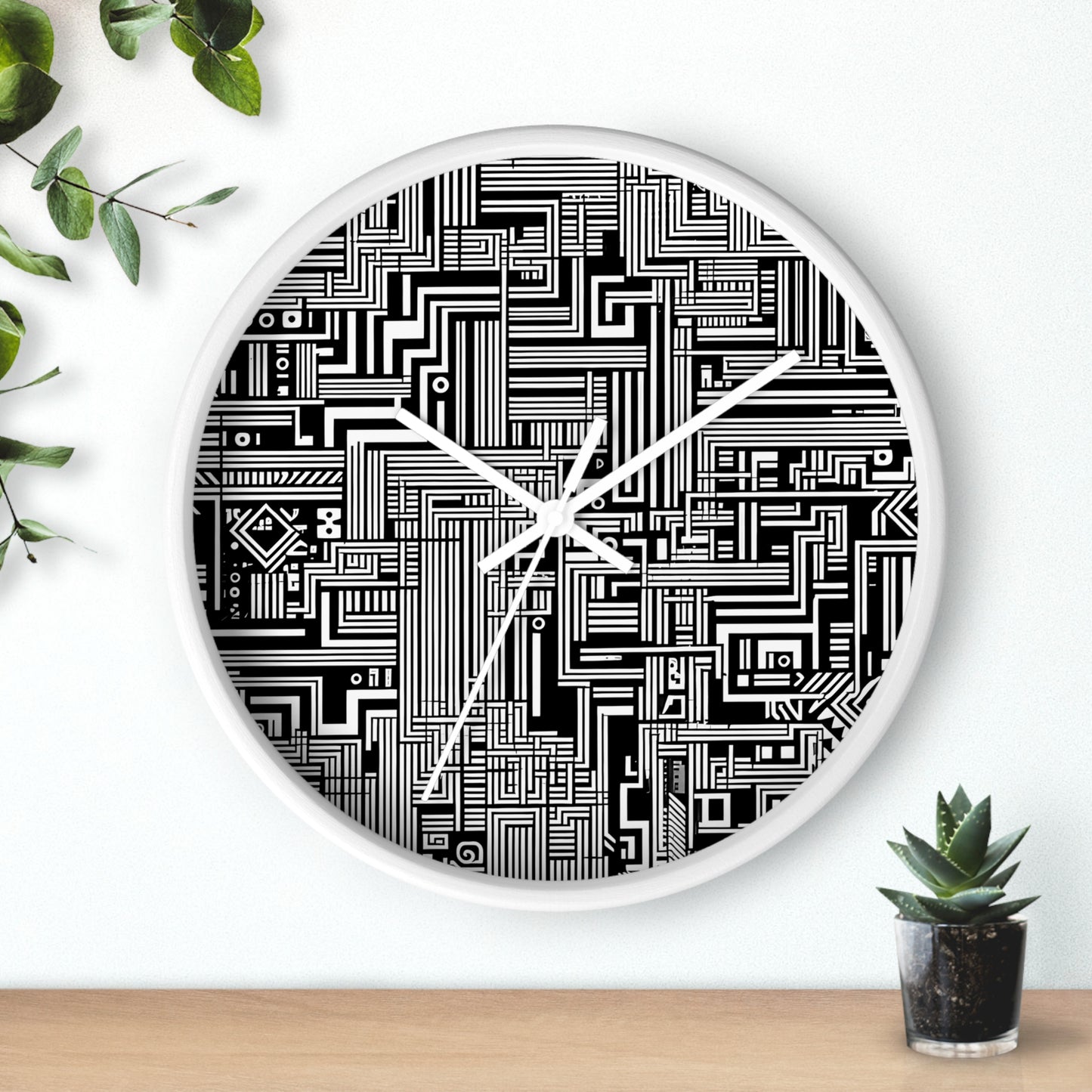 White Circuit Design Wall Clock, a tech-inspired timepiece perfect for contemporary design wall clock enthusiasts, featuring unique circuitry patterns and precision time-telling features for chic home accessories.