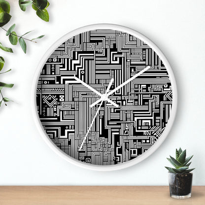 White Circuit Design Wall Clock, a tech-inspired timepiece perfect for contemporary design wall clock enthusiasts, featuring unique circuitry patterns and precision time-telling features for chic home accessories.