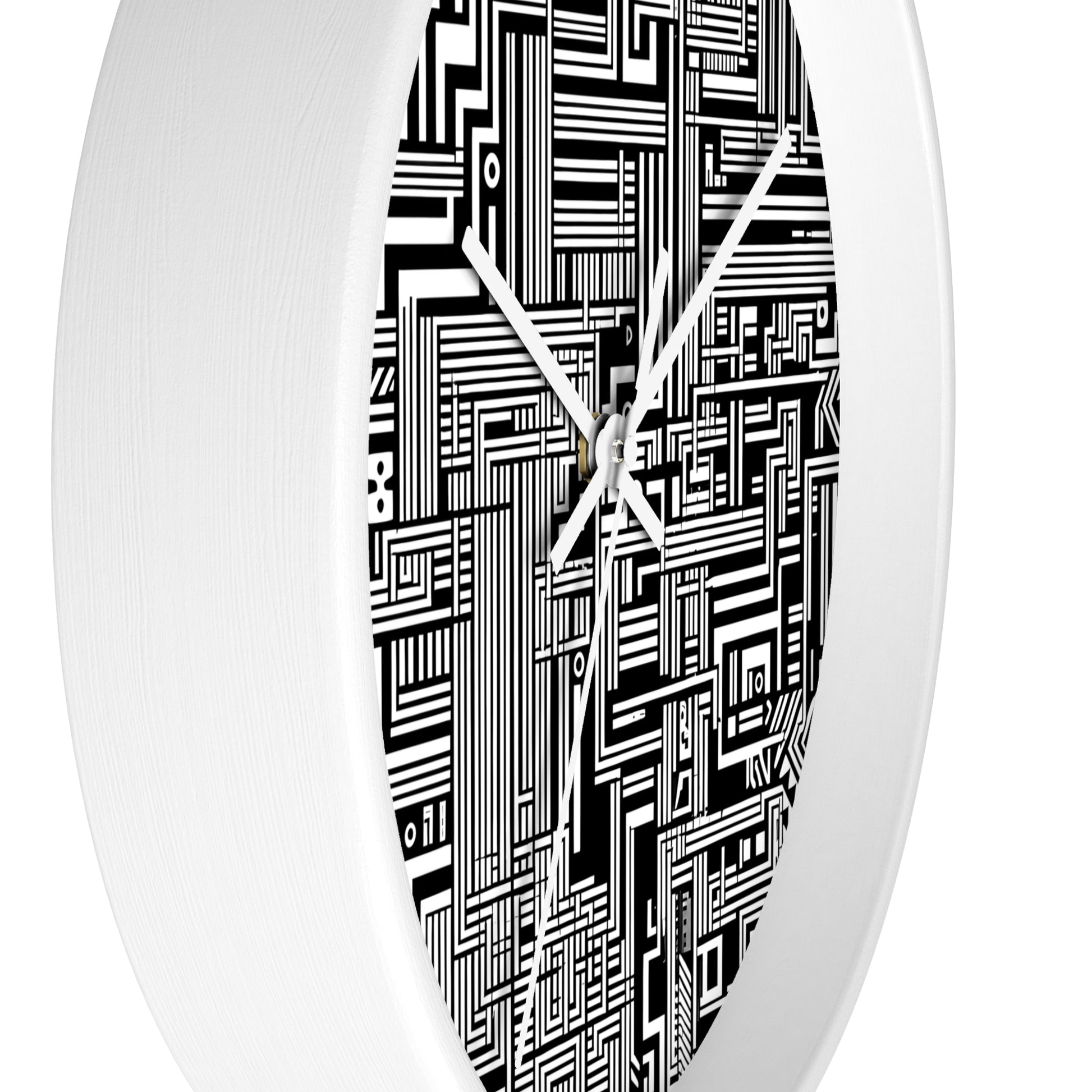 White Circuit Design Wall Clock, a tech-inspired timepiece perfect for contemporary design wall clock enthusiasts, featuring unique circuitry patterns and precision time-telling features for chic home accessories.