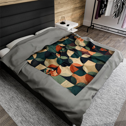 Ambient Geometry Cozy Fleece Blanket featuring a hygge-inspired throw blanket design, perfect for stylish home decor, ultimate indoor comfort, plush bedding, luxury warmth, and modern living room enhancement