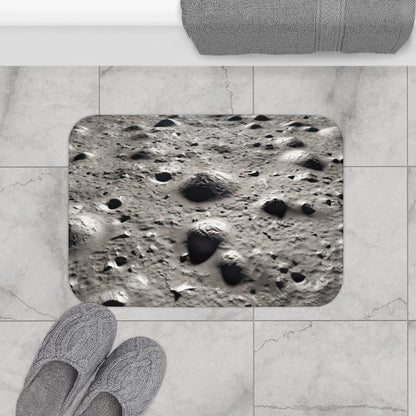 Elevate your bathroom decor to celestial heights with Walking on the Moon - Decor Bath Mat. Its mesmerizing lunar landscape on resilient microfiber material transforms your bathroom into a lunar landing site. The anti-skid backing ensures stability, and fortified edges promise enduring quality.