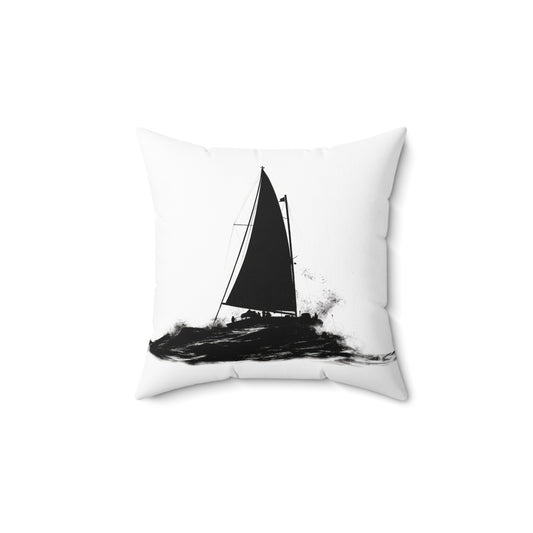 Sailboat Silhouette Faux Suede Décor Pillow artfully captures the essence of maritime adventures. With a graceful boat outline set against a rich faux suede backdrop, this pillow serves as both a cozy resting spot and a gentle reminder of the tranquility of the sea, making it a delightful addition to any nautical-themed or contemporary space.
