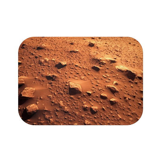 Elevate your bathroom decor to interplanetary levels with Walking On Mars - Bath Mat. Featuring a captivating Mars surface graphic on durable 100% microfiber, it adds an otherworldly touch. The anti-slip backing ensures stability, and the bound edges guarantee longevity.