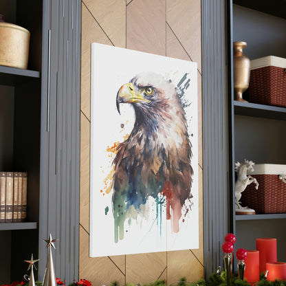 Eagle Wall Art from the Wildlife Collection, an evocative portrayal on canvas, capturing the majestic flight and spirit of this noble bird. Ideal for contemporary wall art enthusiasts, nature-inspired gallery walls, statement canvas pieces, and modern home art installations