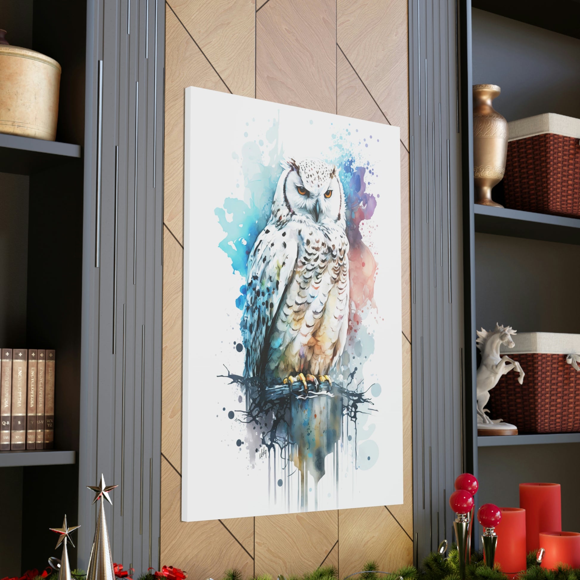 Snow Owl Wall Art from the Wildlife Collection captures the ethereal beauty and keen gaze of this nocturnal hunter on canvas. Its mesmerizing presence serves as a tranquil nod to the mysteries of nature, making it a fitting choice for spaces desiring a blend of elegance and wild inspiration.