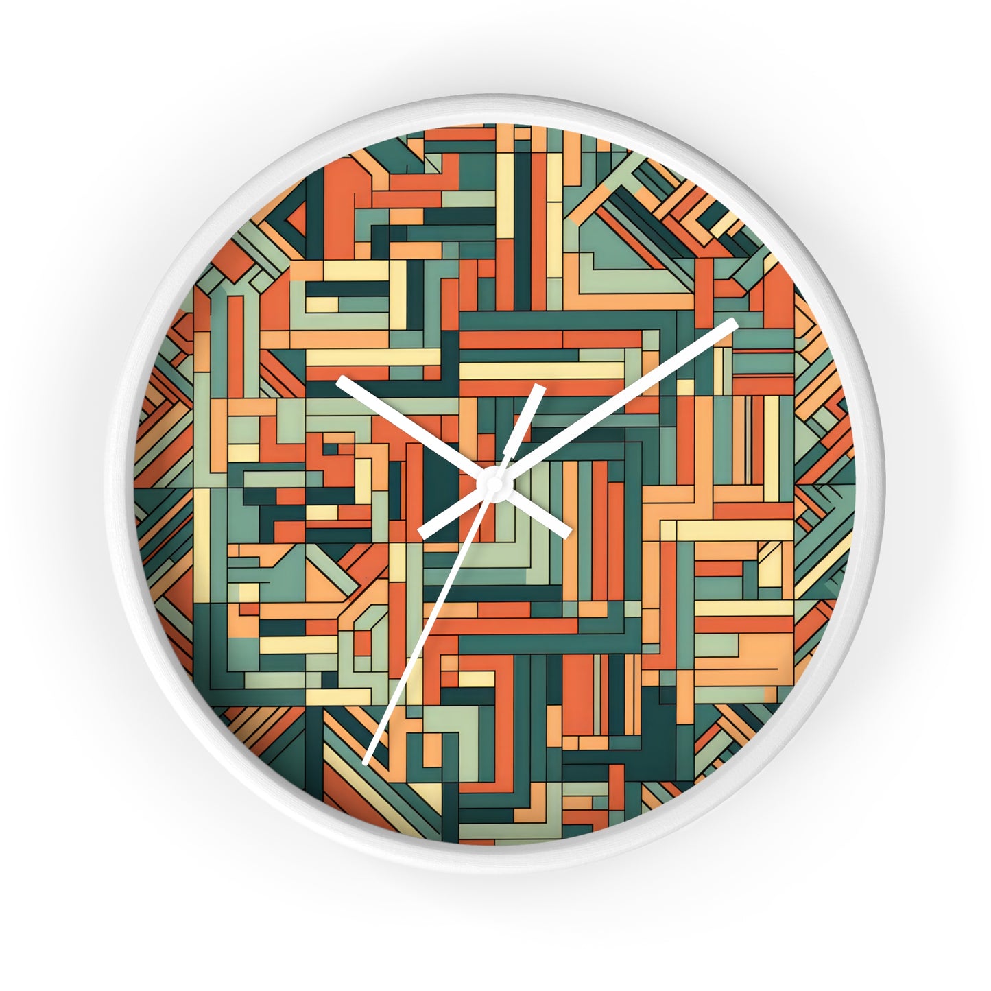 Colorful Maze Design Wall Clock featuring a serene nature-inspired timepiece, perfect for stylish home decor, elegant living room accents, contemporary design, and modern interior time-telling elegance.