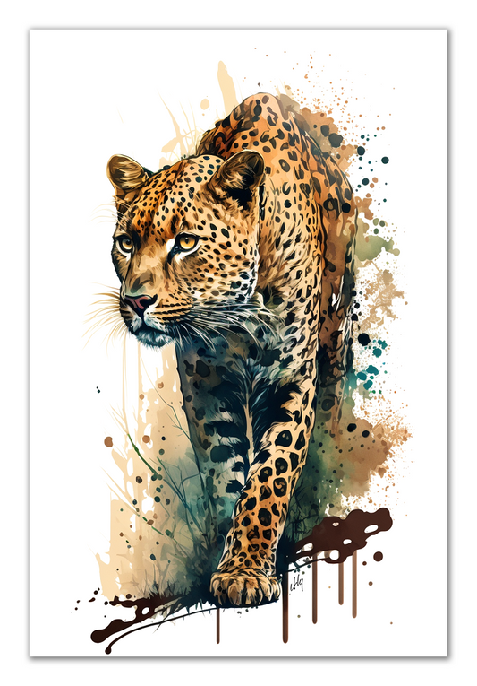 Leopard Wall Art from the Wildlife Collection, a stunning visual on canvas that captures the sleek elegance and stealth of this big cat. Ideal for enthusiasts of exquisite wall art, nature-inspired gallery settings, vibrant canvas depictions, and a blend of wilderness and contemporary home decor elegance.