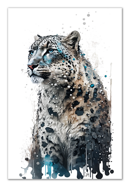 Snow Leopard Wall Art from the Wildlife Collection unveils the elusive elegance of this mountainous predator on canvas. With its poised demeanor and captivating gaze, this artwork serves as a serene reflection of nature's wonders, ideal for spaces that seek to harmonize modern design with the grace of the wild.