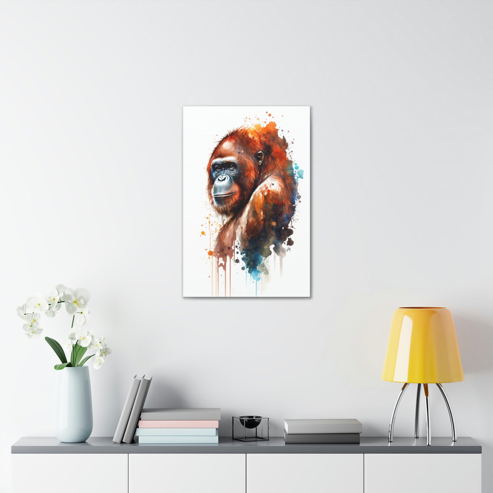 Orangutan Wall Art from our Wildlife Collection captures the soulful gaze and playful spirit of this magnificent ape on canvas. A beautiful addition for anyone keen on adding a touch of nature's charm to their living space, this piece effortlessly bridges the gap between the wild outdoors and your cozy home, making it perfect for lovers of both art and nature.