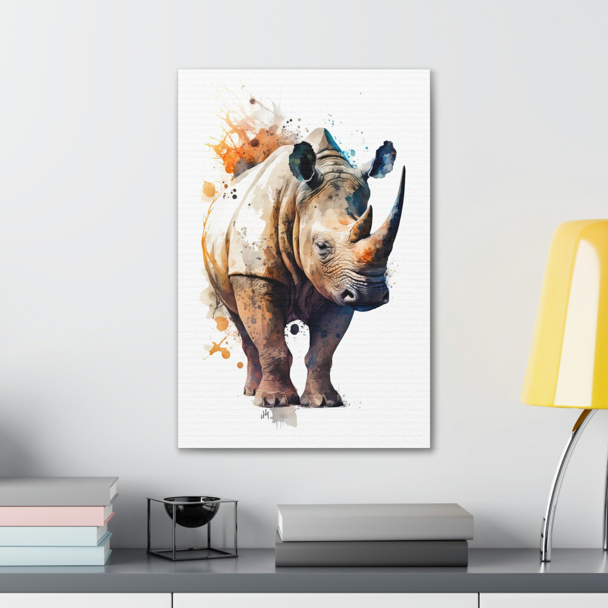 Rhinoceros Wall Art from the Wildlife Collection presents the dignified and powerful stance of this magnificent beast on canvas. Its subtle yet compelling depiction offers a thoughtful nod to nature's grandeur, making it a refined choice for any space looking to echo the majesty of the natural world.