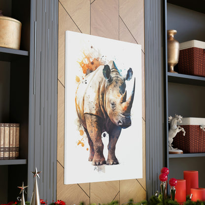 Rhinoceros Wall Art from the Wildlife Collection presents the dignified and powerful stance of this magnificent beast on canvas. Its subtle yet compelling depiction offers a thoughtful nod to nature's grandeur, making it a refined choice for any space looking to echo the majesty of the natural world.