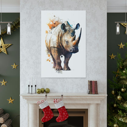 Rhinoceros Wall Art from the Wildlife Collection presents the dignified and powerful stance of this magnificent beast on canvas. Its subtle yet compelling depiction offers a thoughtful nod to nature's grandeur, making it a refined choice for any space looking to echo the majesty of the natural world.