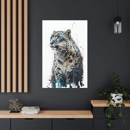 Snow Leopard Wall Art from the Wildlife Collection unveils the elusive elegance of this mountainous predator on canvas. With its poised demeanor and captivating gaze, this artwork serves as a serene reflection of nature's wonders, ideal for spaces that seek to harmonize modern design with the grace of the wild.